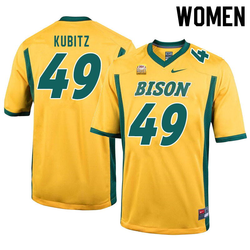 Women #49 Nick Kubitz North Dakota State Bison College Football Jerseys Sale-Yellow